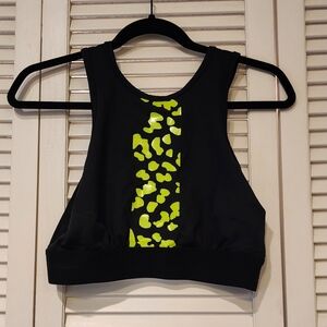 Noli Neon Green "Leopard" Middle Stripe Sports Bra